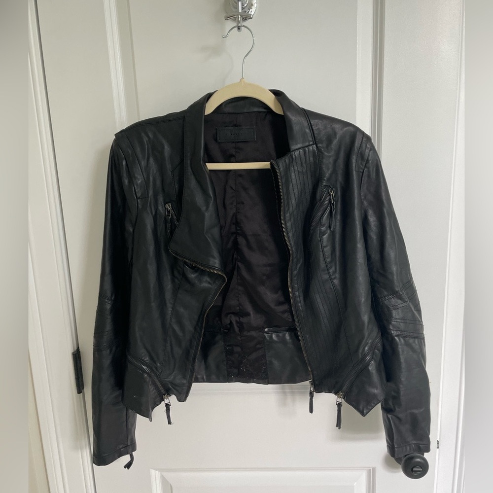 Blank NYC Asymmetrical Faux Leather Jacket - black - medium